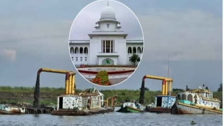 নরসিংদী  মেঘনা নদী থেকে অবৈধ বালু উত্তোলন বন্ধ করত...