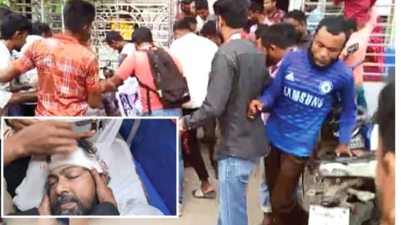 শ্যামনগর প্রেসক্লাব ভবনে ঢুকে সভাপতির ওপর হামলা...